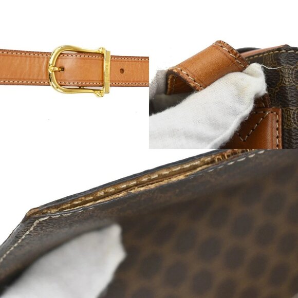 CELINE Macadam Circle Logo Shoulder Bag PVC Leather Brown GHW 88TA110 - Picture 9 of 16